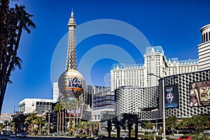Las Vegas, USA January 18, 2023: Beautiful panoramic view of the Paris Las Vegas hotel, casino and resort on the Las Vegas Strip