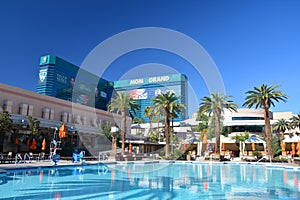 Outdoor swimming pool at MGM Grand hotel in Las Vegas