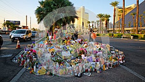 Dedicated flower bed of the Las Vegas Shooting victims