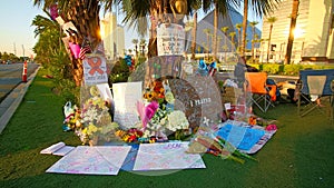 Dedicated flower bed of the Las Vegas Shooting victims