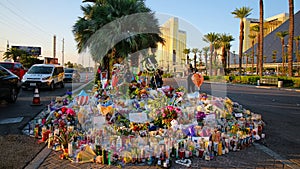 Dedicated flower bed of the Las Vegas Shooting victims