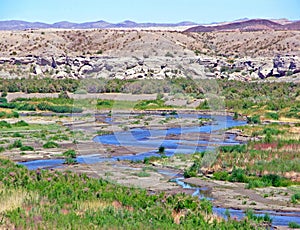 Las Vegas Wash carrying treated waste water to Lake Mead, Nevada