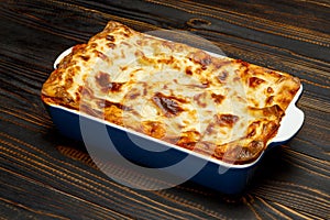 Lasagna in baking dish