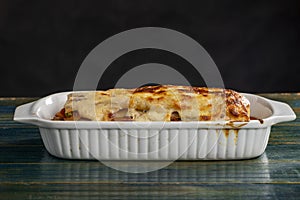 lasagna in a casserole