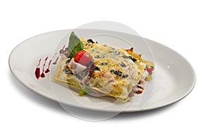 Lasagna with seafood