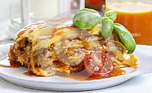 Lasagna, traditional italian dish