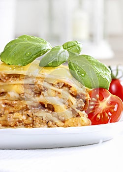 Lasagna, traditional italian dish