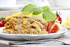 Lasagna, traditional italian dish