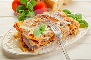 Lasagne with ragu photo