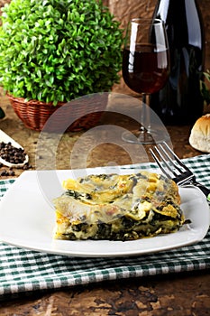 Lasagne with spinach and ricotta