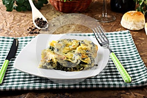 Lasagne with spinach and ricotta