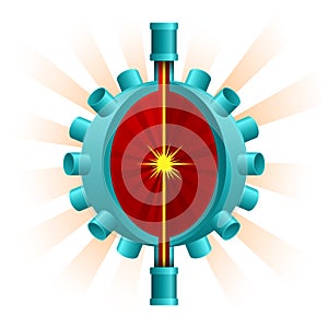 Laser-based thermal nuclear reactor - 3D icon