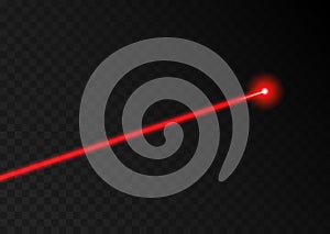 Laser beam red light. Vector laser beam line ray glow effect energy photo