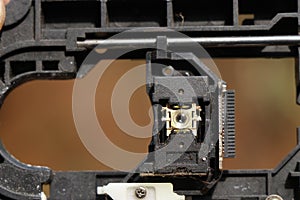 Laser of the CD-ROM Drive close-up view