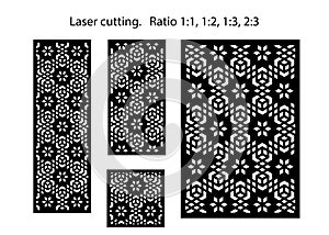 Laser cut decorative vector panel set. Jali design, cnc decor, interior design element. Islamic, arabic laser cutting photo