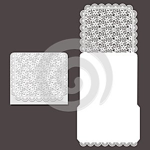 Laser cut envelope template for invitation wedding card