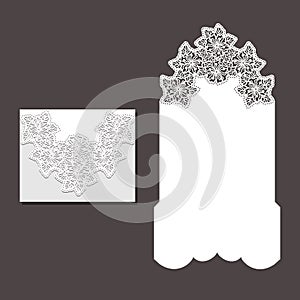 Laser cut envelope template for invitation wedding card