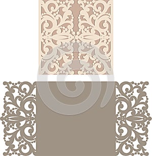 Laser cut envelope template for invitation wedding card