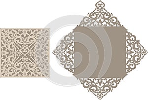 Laser cut envelope template for invitation wedding card