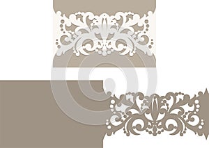 Laser cut envelope template for invitation wedding card