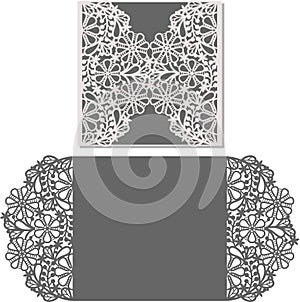 Laser cut envelope template for invitation wedding card photo