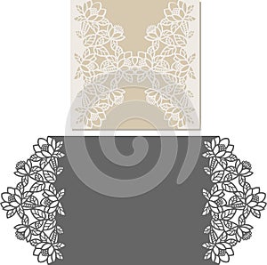 Laser cut envelope template for invitation wedding card photo