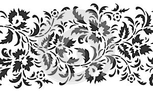 Laser cut floral seamless pattern design border