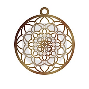 Laser cut openwork christmas decoration vector design. Laser cut