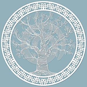 Laser cut, openwork christmas decoration, vector design. Laser cutting template tree. paper cutting. ball with lace pattern