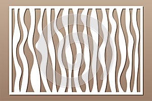 Laser cut panel. Decorative card for cutting. Abstract lines art geometry pattern. Ratio 2:3. Vector illustration