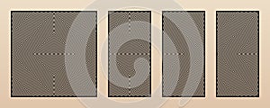Laser cut panel set. Vector template with abstract geometric lines pattern