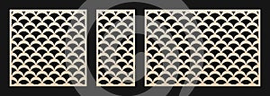 Laser cut panel. Vector template, abstract geometric pattern in Art deco style