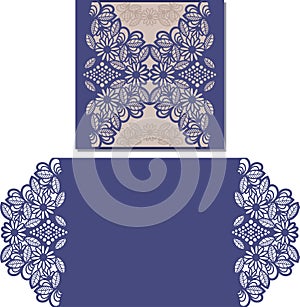 Laser cut pattern for invitation card for wedding