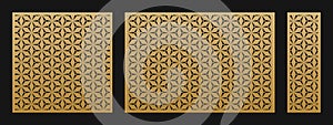 Laser cut patterns. Set of vector templates with floral geometric ornaments