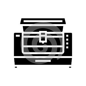 laser cutter tool work glyph icon vector illustration