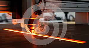 Laser cutting machine in action, precision and technology