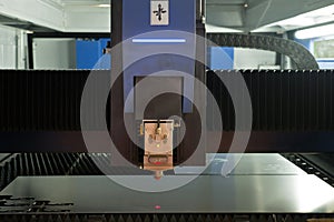 Laser Cutting machine working in factory