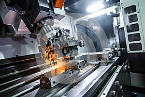 Laser cutting of metal on CNC machines, modern industrial technology for manufacturing industrial parts. Modern metalworking