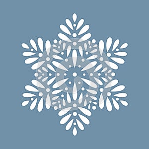Laser cutting template of snowflakes. vector illustration. Paper cutout snowflakes motifs.