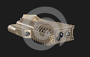 Laser designator 3d render on a gray background, game model