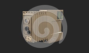 Laser designator 3d render on a gray background, game model