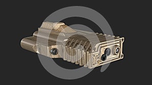 Laser designator 3d render on a gray background, game model photo