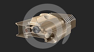 Laser designator 3d render on a gray background, game model photo