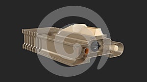 Laser designator 3d render on a gray background, game model photo