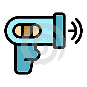 Laser distance meter icon vector flat
