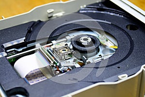 Laser in DVD-ROM disk drive open unit