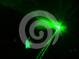 Laser effects on a DJ performance