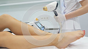 Laser epilation and cosmetology in beauty salon. Cosmetology, spa and hair removal concept