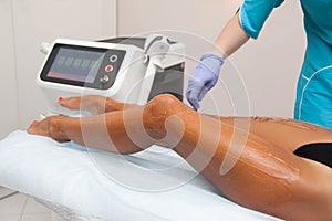Laser epilation, cosmetology, spa, and hair removal concept.