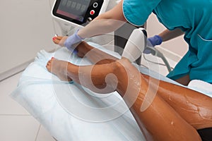 Laser epilation, cosmetology, spa, and hair removal concept.